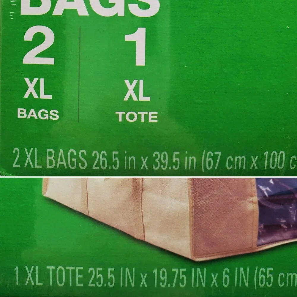 Ziploc Space Bags XL Vacuum 3 Pack (2 Bags, 1 Tote) Airtight Watertight Sealed